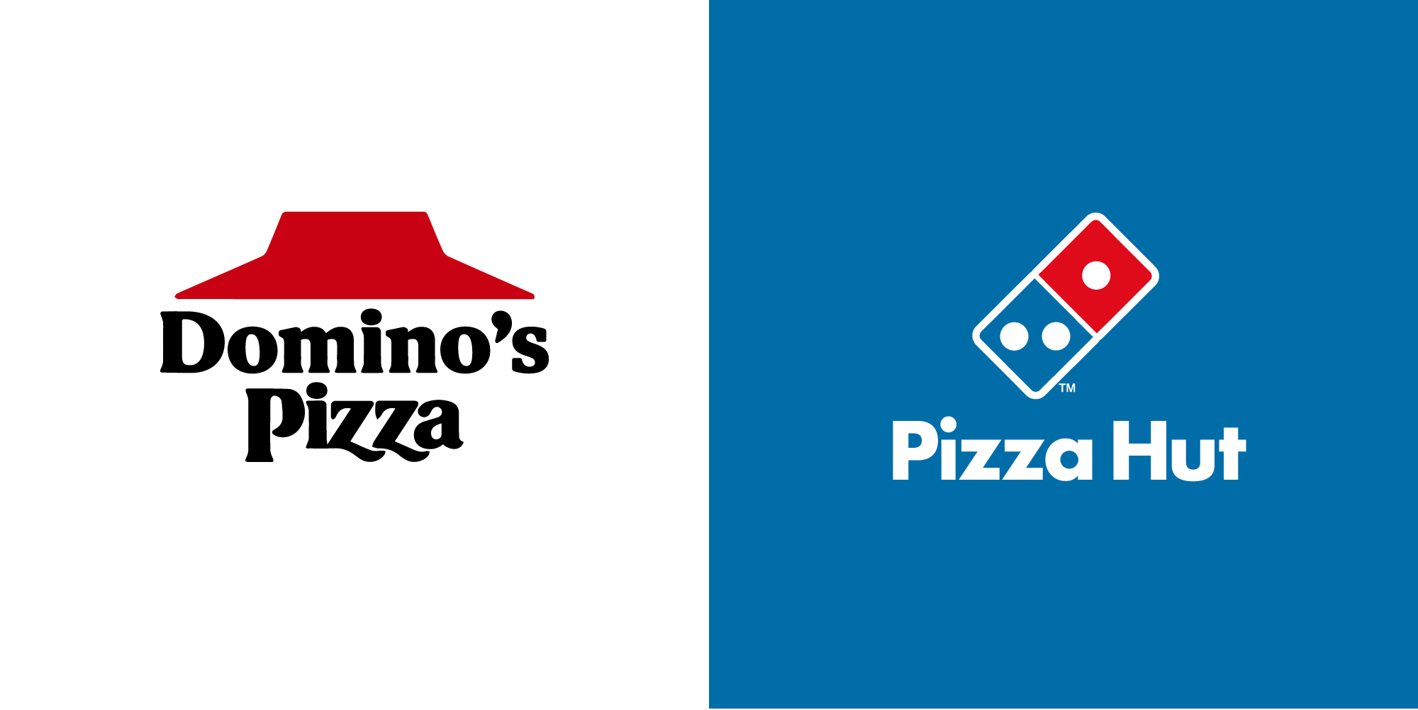 Pizza Hut Vs Domino's logo - CDA