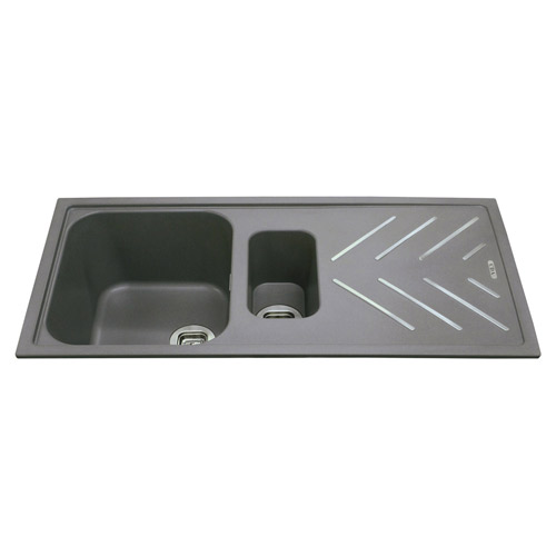 KG82GR - Composite 1.5 bowl sink with steel drainer bars