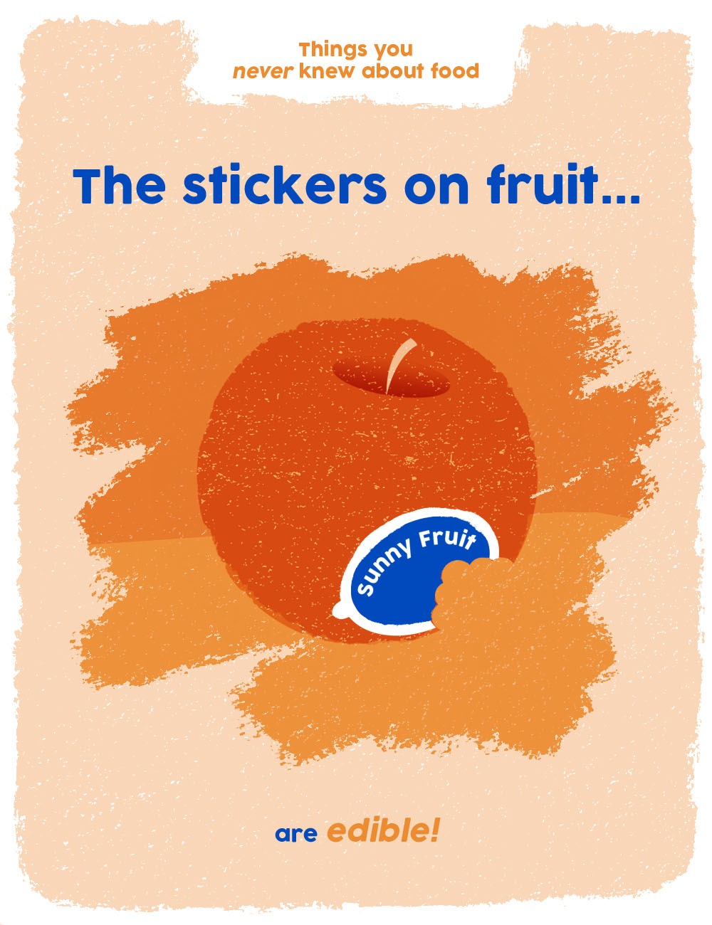 things you never knew about food graphics - fruit stickers are edible