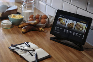 recipe book and tablet